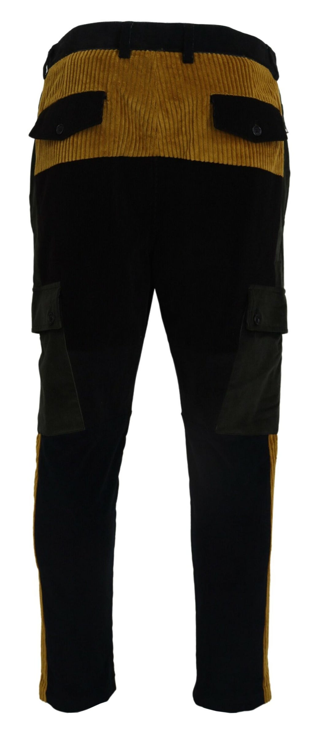 Dolce & Gabbana Black Yellow Cotton Men Pants - Zeiniez