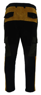 Dolce & Gabbana Black Yellow Cotton Men Pants - Zeiniez