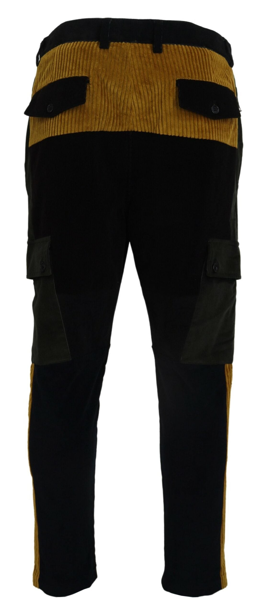 Dolce & Gabbana Black Yellow Cotton Men Pants - Zeiniez