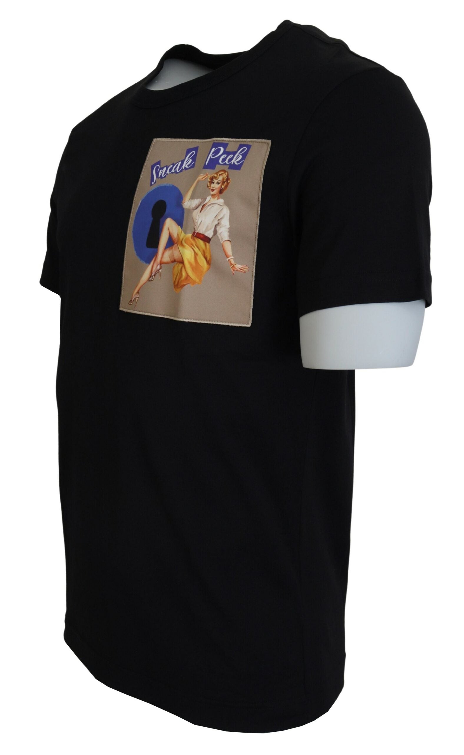 Dolce & Gabbana Black Sneak Peek Cotton Short Sleeve T-shirt - Zeiniez