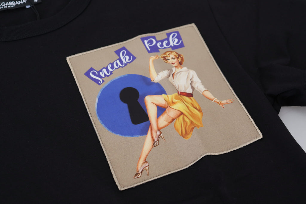 Dolce & Gabbana Black Sneak Peek Cotton Short Sleeve T-shirt - Zeiniez
