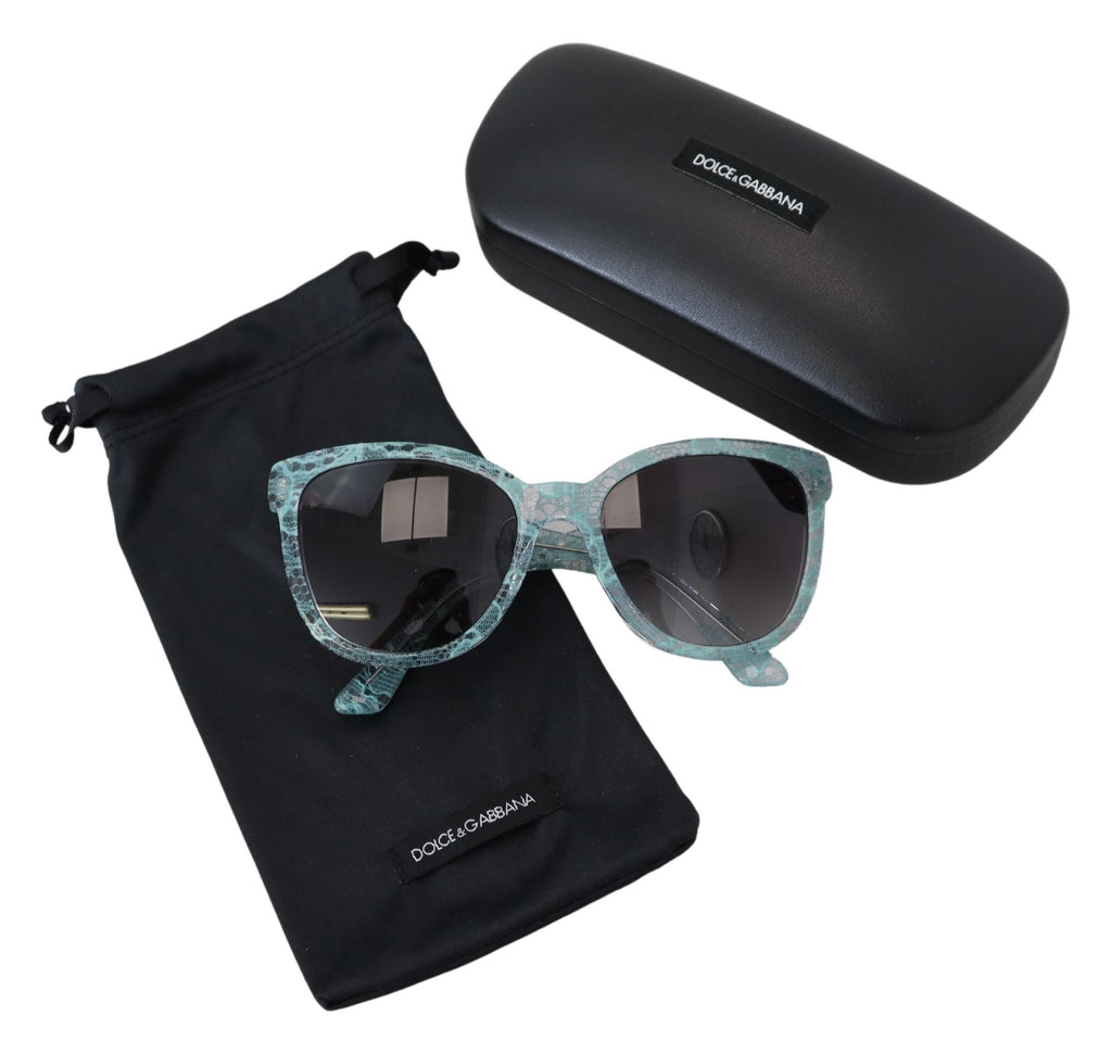 Dolce & Gabbana Blue DG4190 Lace Crystal Acetate Butterfly Sunglasses - Zeiniez