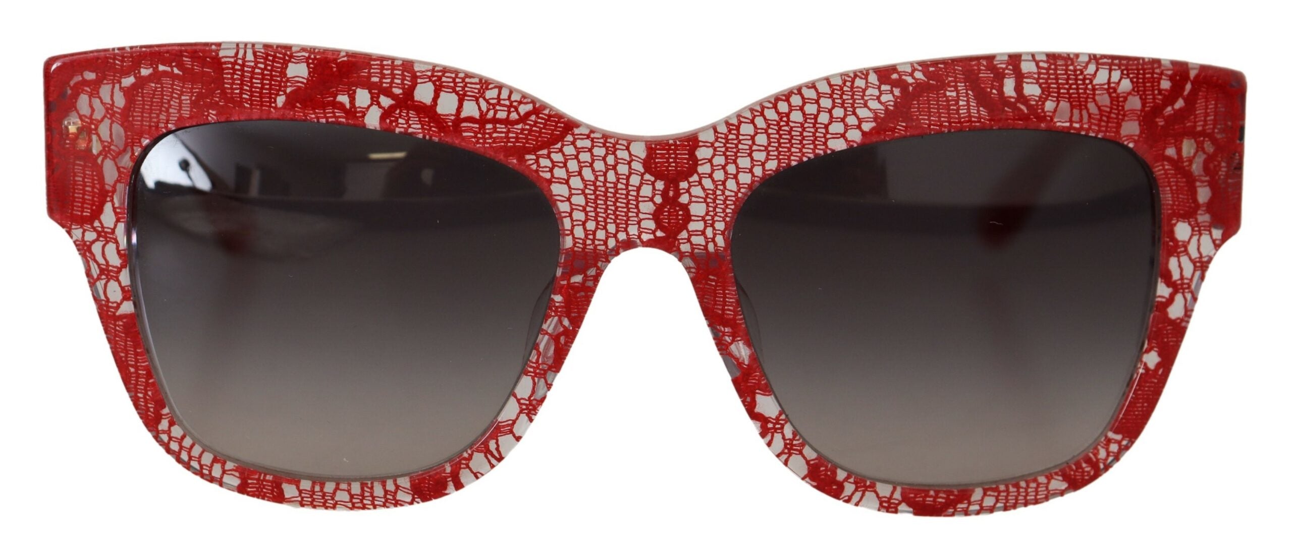 Dolce & Gabbana Red DG4231F Lace Acetate Rectangle Shades Sunglasses - Zeiniez