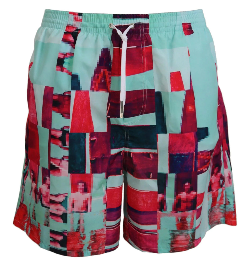 Dsquared² Multicolor Printed Beachwear Shorts Swimwear - Zeiniez