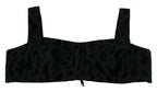 Dolce & Gabbana Black Leopard Cropped Bustier Corset Bra Top - Zeiniez