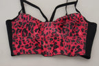 Dolce & Gabbana Pink Leopard Print Cropped Bustier Corset Top - Zeiniez