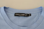 Dolce & Gabbana Light Blue Happy New Year 2017 Cotton T-shirt - Zeiniez