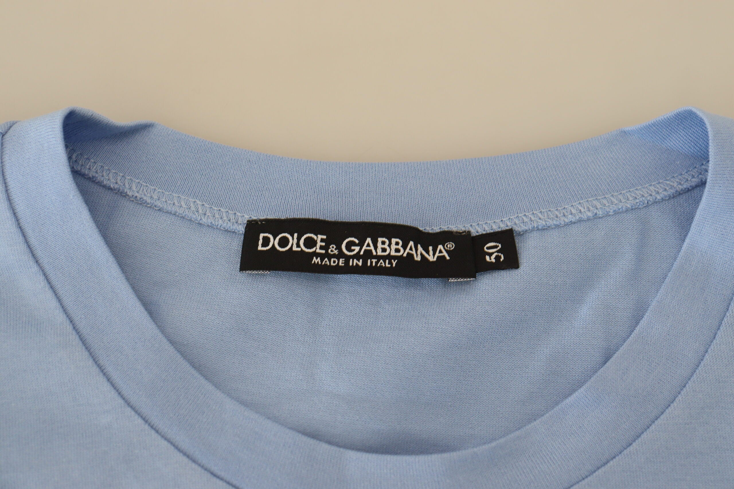 Dolce & Gabbana Light Blue Happy New Year 2017 Cotton T-shirt - Zeiniez