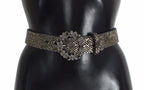 Dolce & Gabbana Multicolor Wide Crystal Buckle Sequined Belt - Zeiniez
