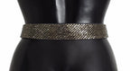 Dolce & Gabbana Multicolor Wide Crystal Buckle Sequined Belt - Zeiniez