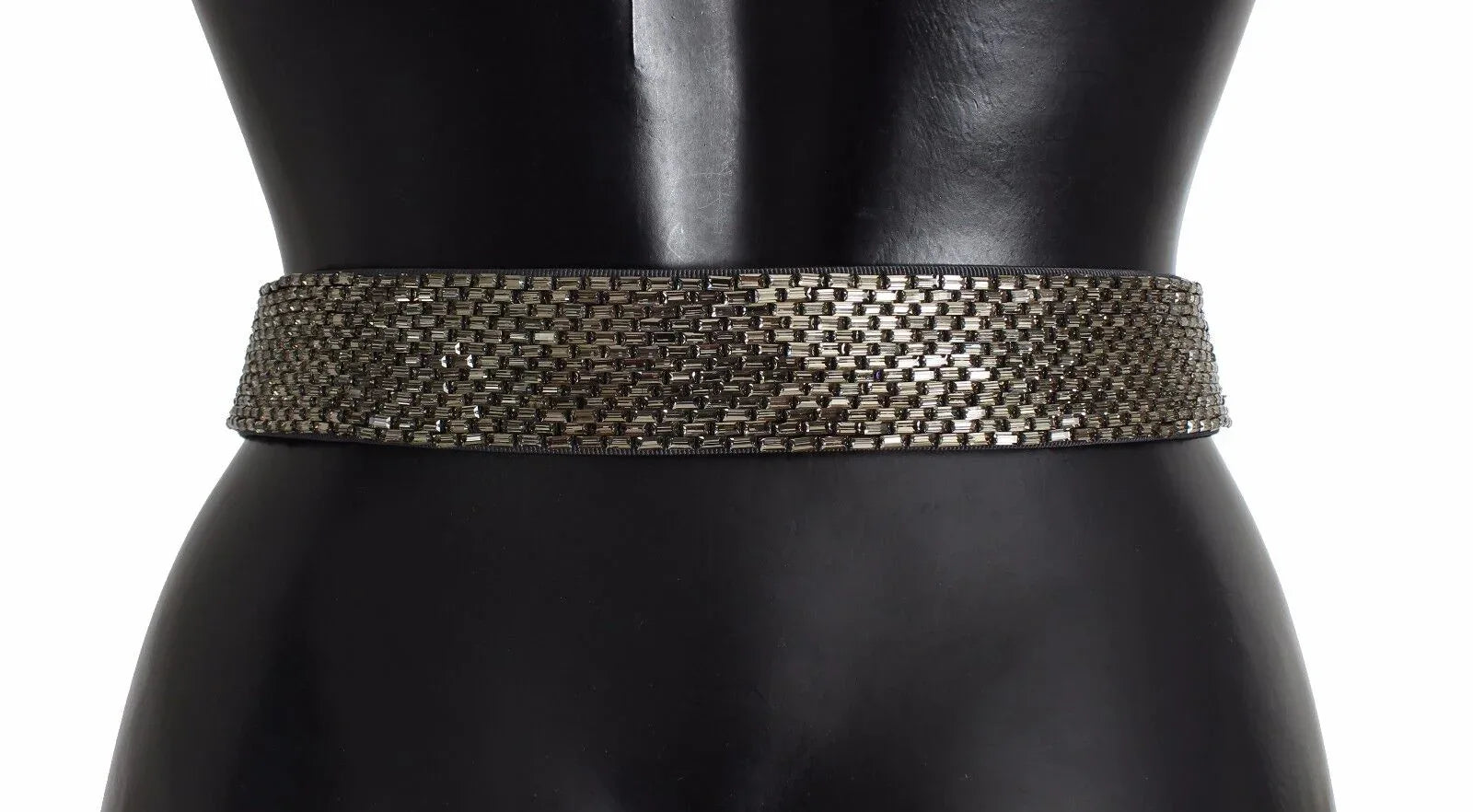 Dolce & Gabbana Multicolor Wide Crystal Buckle Sequined Belt - Zeiniez