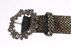 Dolce & Gabbana Multicolor Wide Crystal Buckle Sequined Belt - Zeiniez
