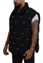 Dolce & Gabbana Black Sleeveless DG Metal Embellishment Jacket - Zeiniez
