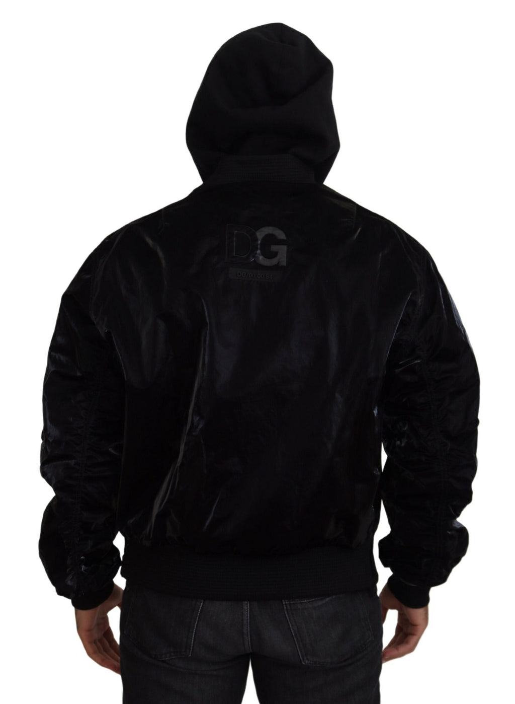 Dolce & Gabbana Black Nylon Hooded Full Zip Bomber Jacket - Zeiniez