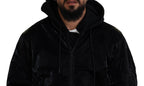 Dolce & Gabbana Black Nylon Hooded Full Zip Bomber Jacket - Zeiniez