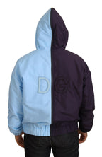 Dolce & Gabbana Black Blue DG Hooded Full Zip Men Jacket - Zeiniez