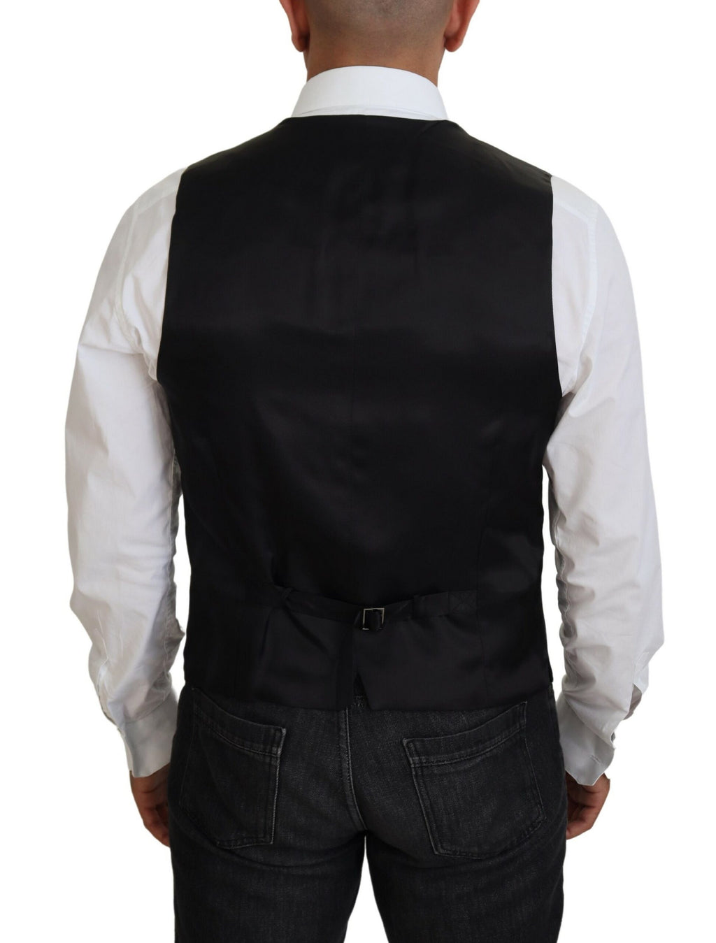 Dolce & Gabbana Black Virgin Wool Waistcoat Formal Vest - Zeiniez