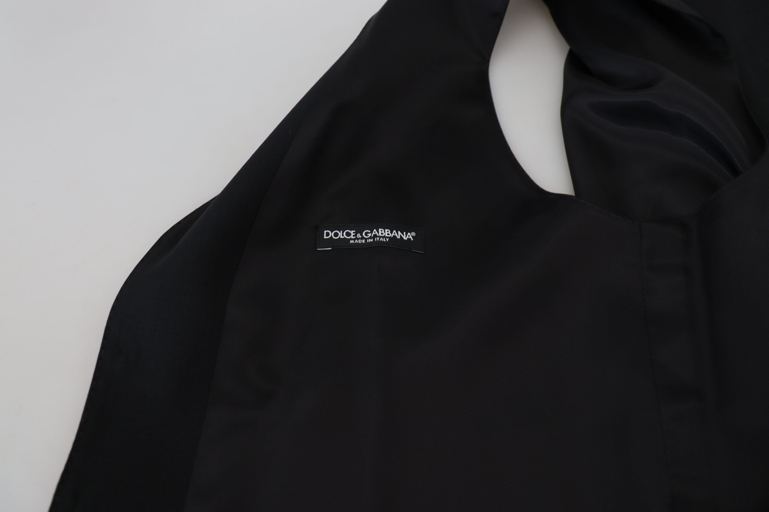 Dolce & Gabbana Black Virgin Wool Waistcoat Formal Vest - Zeiniez