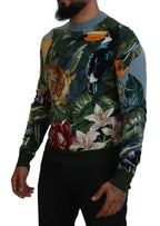 Dolce & Gabbana Multicolor Jungle Wool Pullover Logo Sweater - Zeiniez