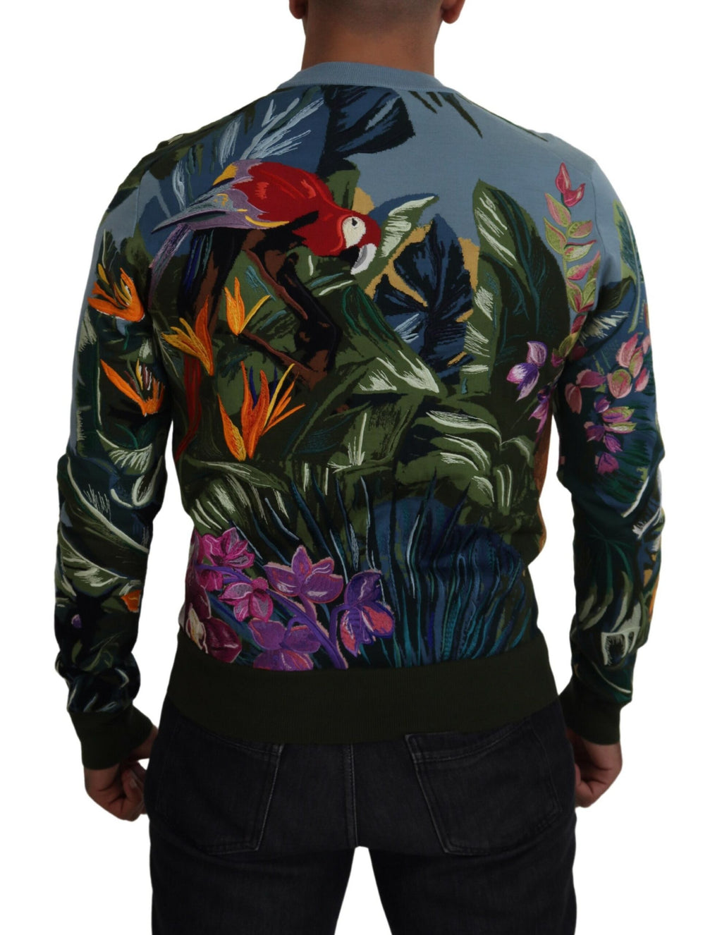 Dolce & Gabbana Multicolor Jungle Wool Pullover Logo Sweater - Zeiniez