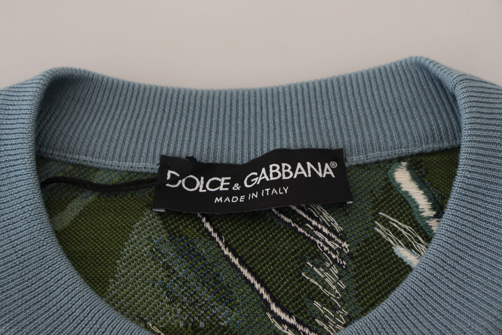 Dolce & Gabbana Multicolor Jungle Wool Pullover Logo Sweater - Zeiniez