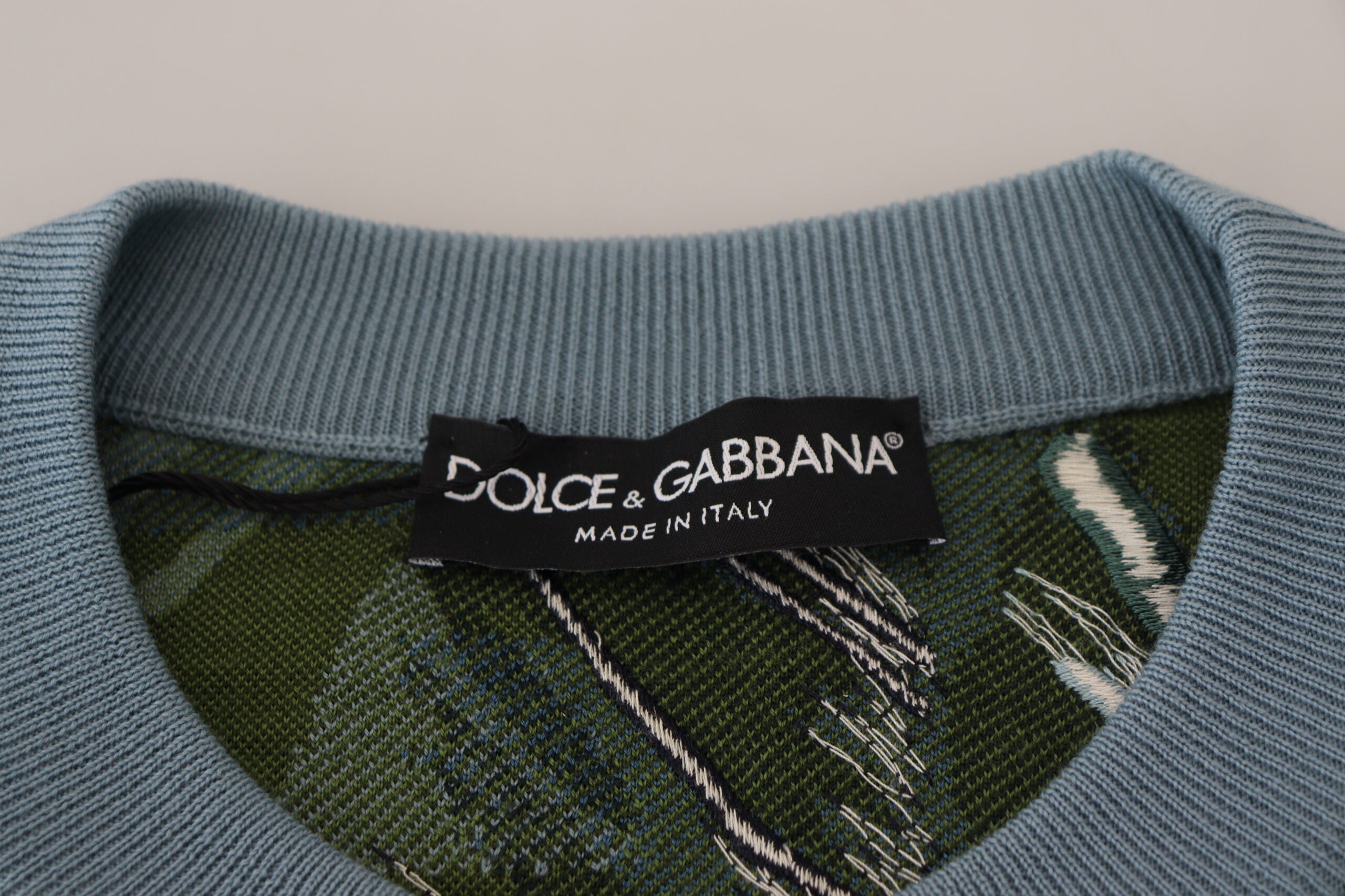 Dolce & Gabbana Multicolor Jungle Wool Pullover Logo Sweater - Zeiniez