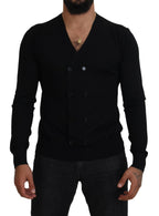 Dolce & Gabbana Black Cashmere Button Down Cardigan Sweater - Zeiniez