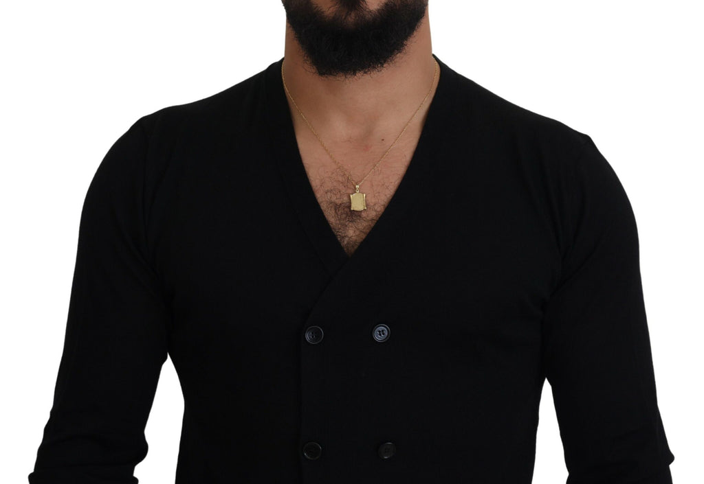 Dolce & Gabbana Black Cashmere Button Down Cardigan Sweater - Zeiniez