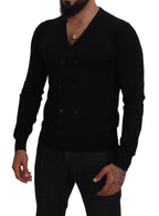 Dolce & Gabbana Black Cashmere Button Down Cardigan Sweater - Zeiniez