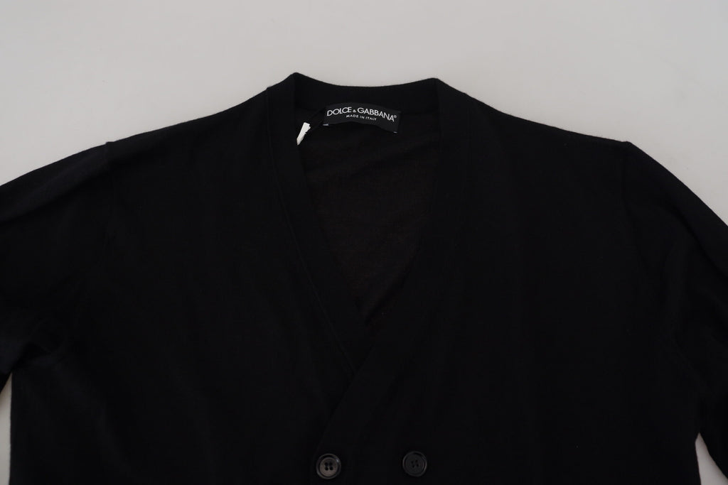 Dolce & Gabbana Black Cashmere Button Down Cardigan Sweater - Zeiniez