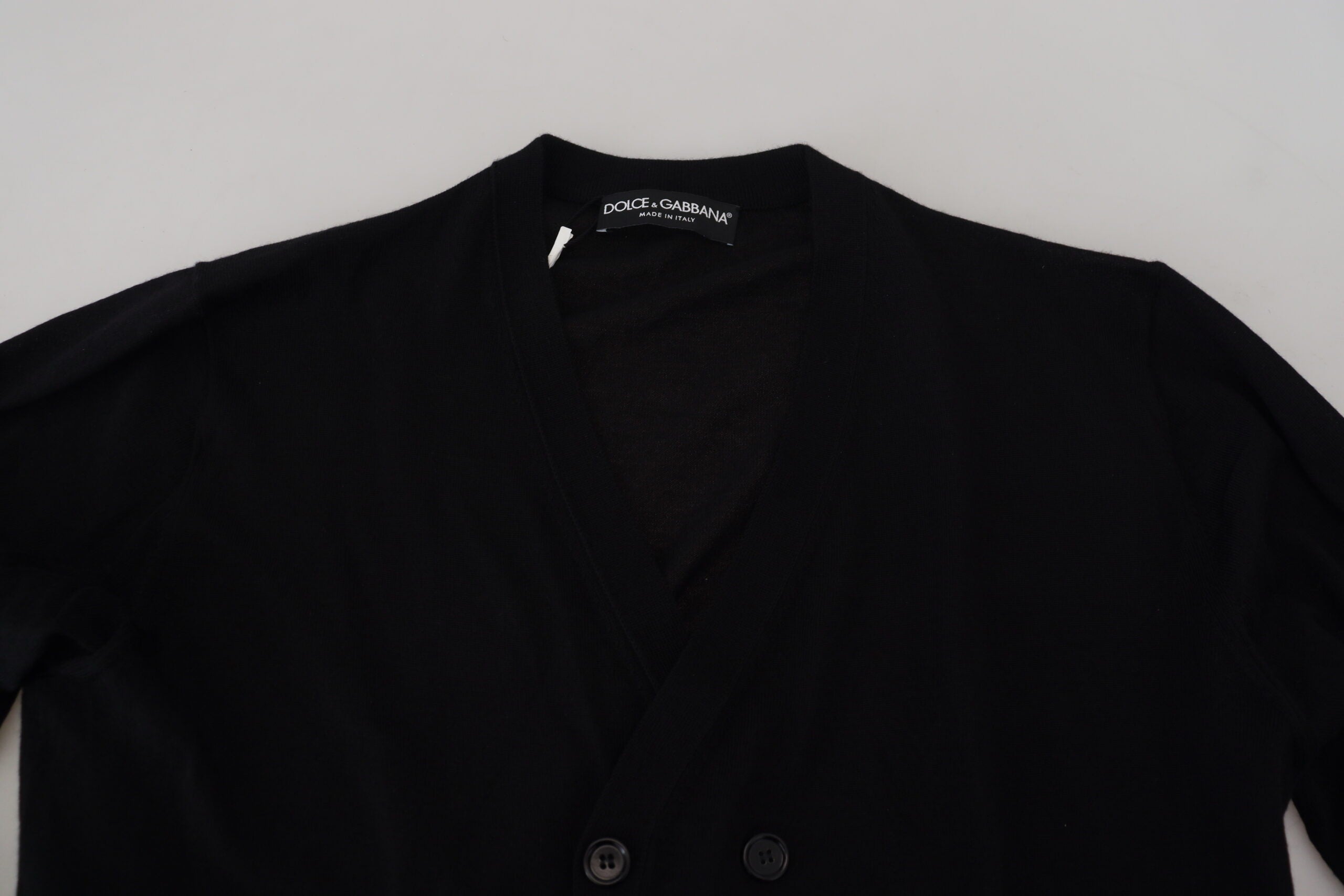 Dolce & Gabbana Black Cashmere Button Down Cardigan Sweater - Zeiniez