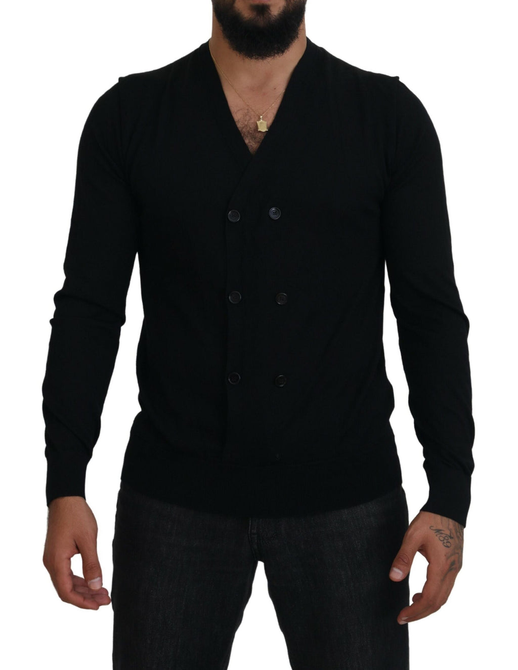 Dolce & Gabbana Black Cashmere Button Down Cardigan Sweater - Zeiniez