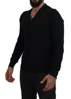 Dolce & Gabbana Black Cashmere Button Down Cardigan Sweater - Zeiniez
