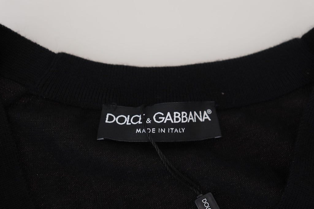 Dolce & Gabbana Black Cashmere Button Down Cardigan Sweater - Zeiniez