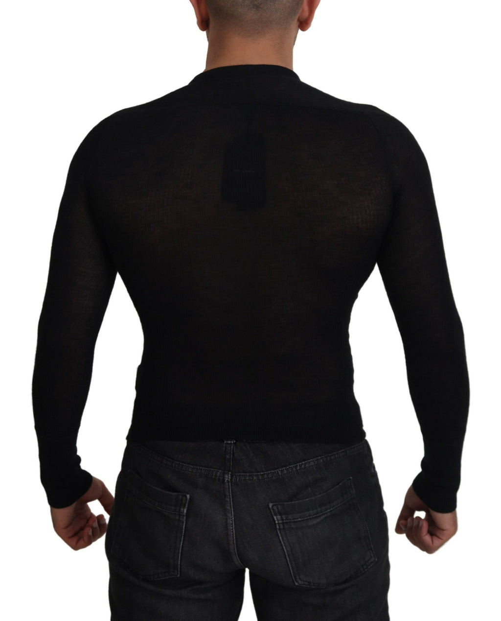 Dolce & Gabbana Black Cashmere Button Pullover Sweater - Zeiniez