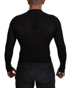 Dolce & Gabbana Black Cashmere Button Pullover Sweater - Zeiniez