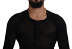 Dolce & Gabbana Black Cashmere Button Pullover Sweater - Zeiniez