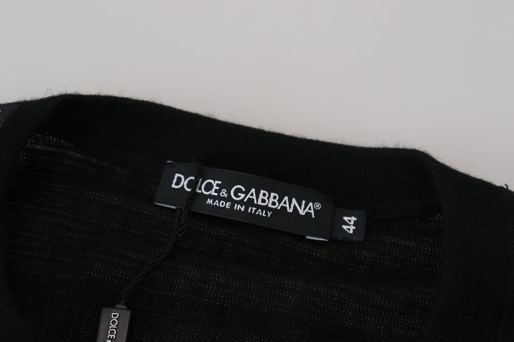 Dolce & Gabbana Black Cashmere Button Pullover Sweater - Zeiniez