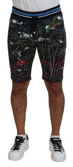 Dolce & Gabbana Black Cotton Volcano Print Casual Shorts - Zeiniez