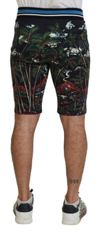 Dolce & Gabbana Black Cotton Volcano Print Casual Shorts - Zeiniez