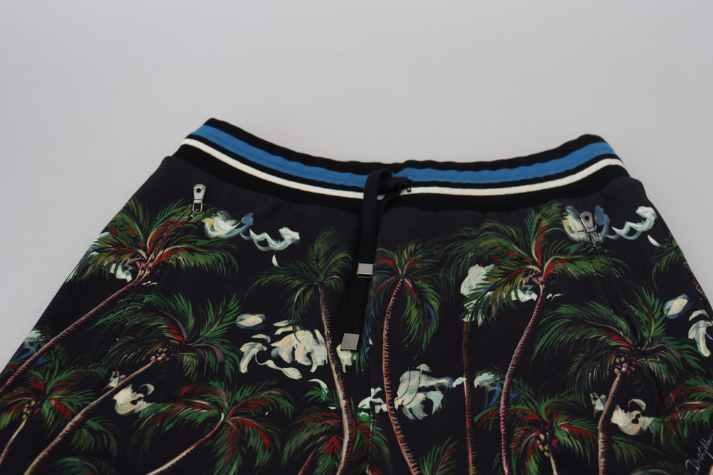 Dolce & Gabbana Black Cotton Volcano Print Casual Shorts - Zeiniez
