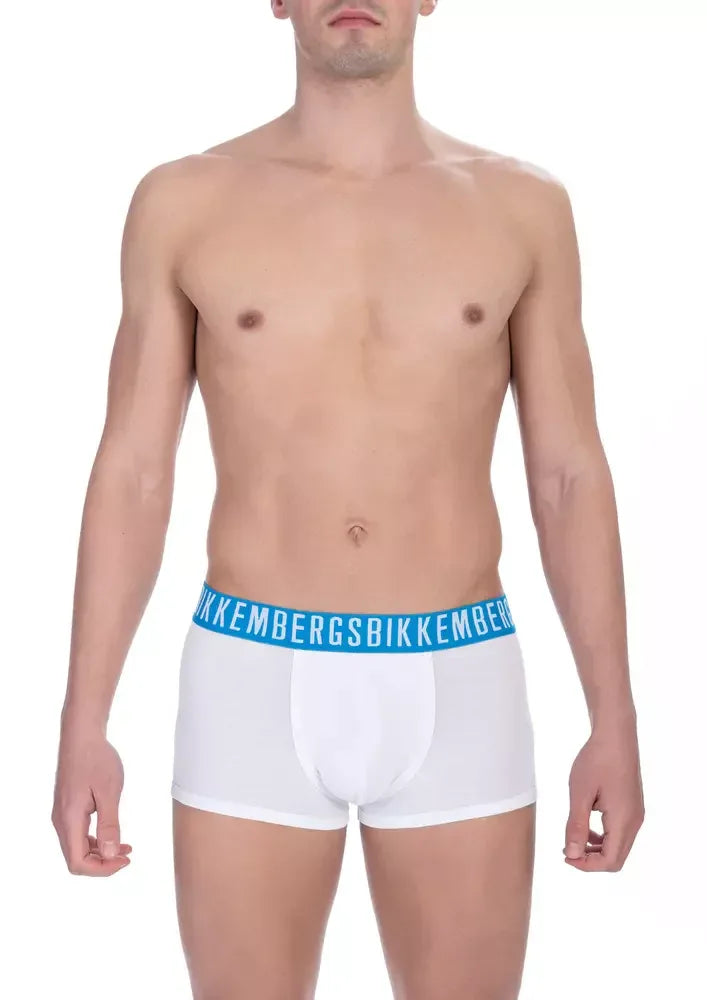 Bikkembergs White Cotton Men's Trunk Underwear - Zeiniez