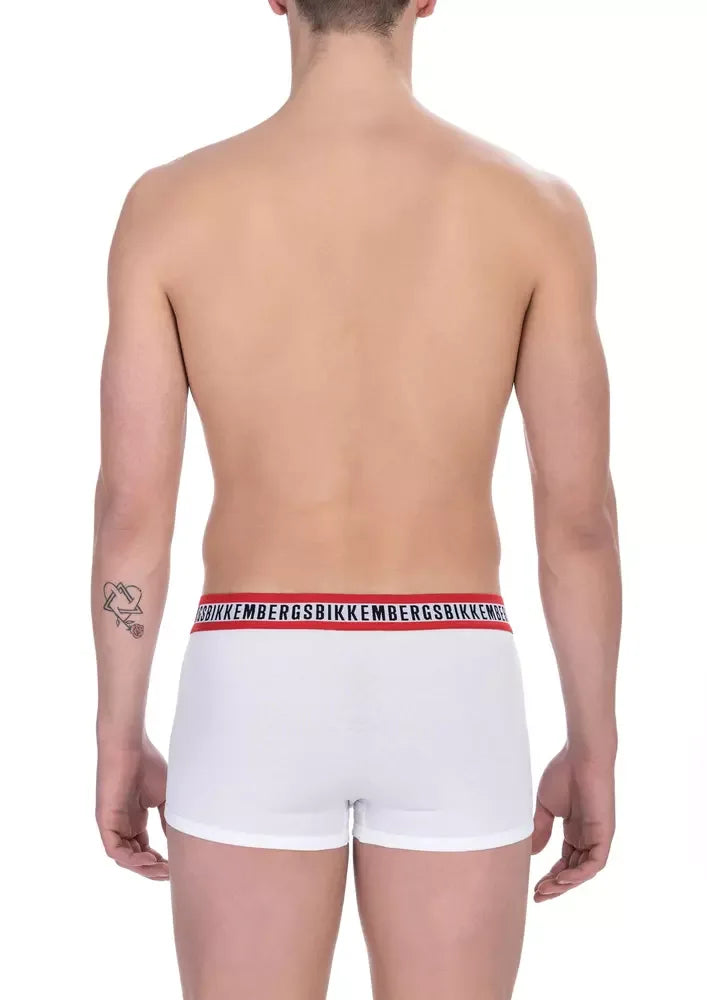 Bikkembergs White Cotton Men's Underwear Trunk Twin Pack - Zeiniez