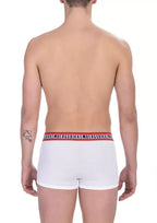 Bikkembergs White Cotton Men's Underwear Trunk Twin Pack - Zeiniez