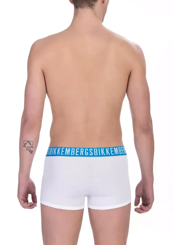 Bikkembergs White Cotton Men's Trunk Underwear - Zeiniez