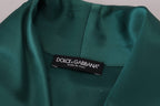 Dolce & Gabbana Green Silk Waist Belt Robe Sleepwear - Zeiniez
