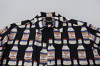 Dolce & Gabbana Black Silk Printed Collared Men Casual Shirt - Zeiniez