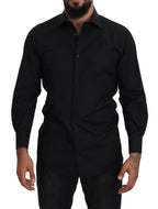 Dolce & Gabbana Black GOLD Cotton Collared Long Sleeve Shirt - Zeiniez