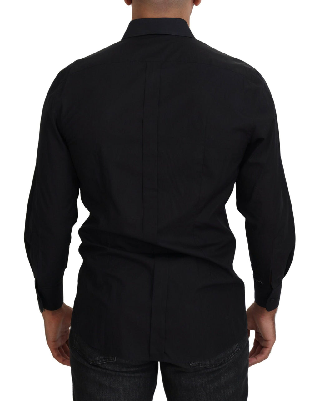 Dolce & Gabbana Black GOLD Cotton Collared Long Sleeve Shirt - Zeiniez