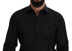 Dolce & Gabbana Black GOLD Cotton Collared Long Sleeve Shirt - Zeiniez